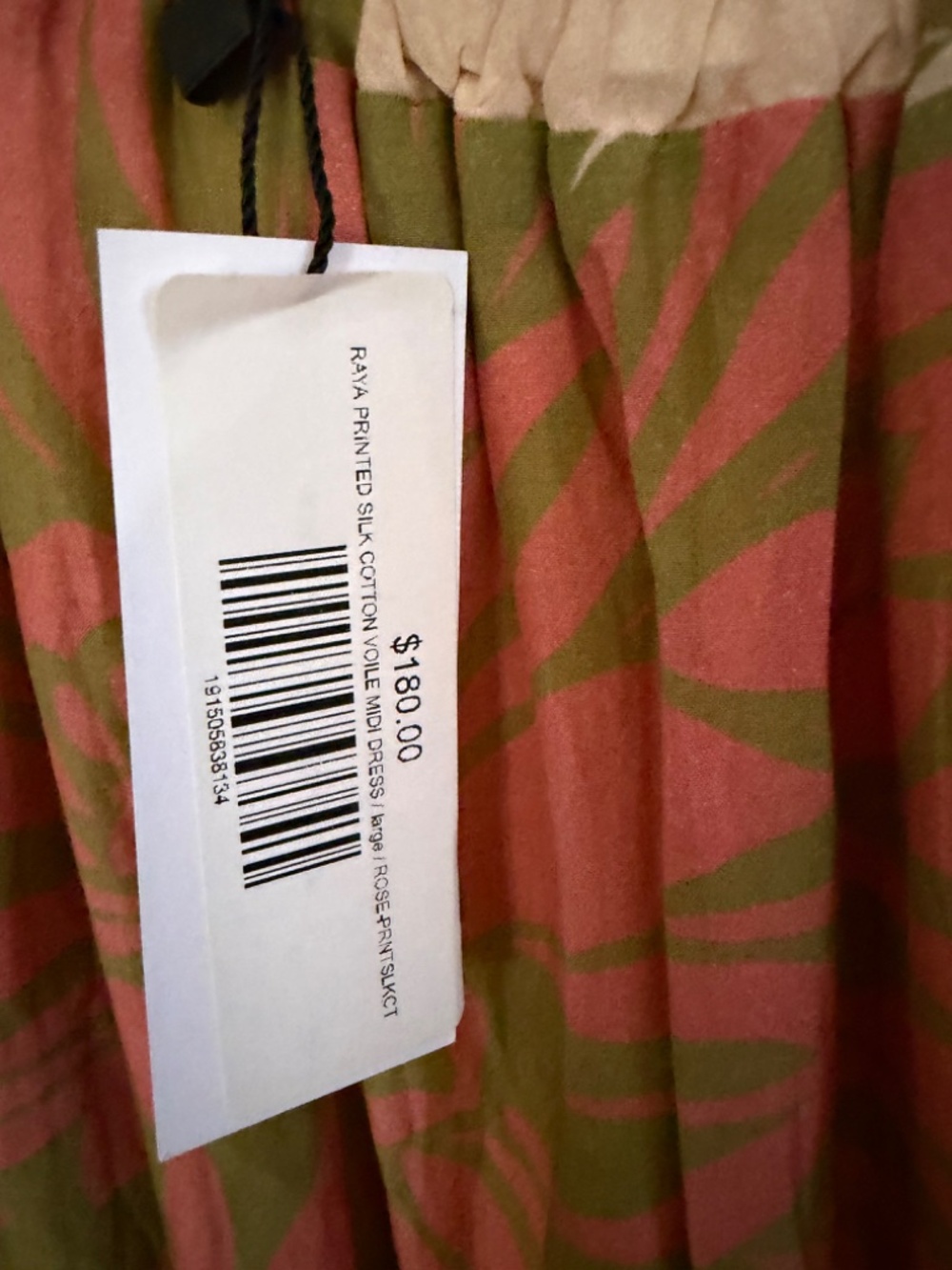NWT Velvet by Graham & Spencer Raya Floral Cream Pink Silk Cotton Maxi Dress L - Picture 5 of 8